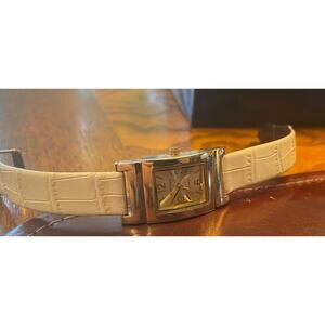 Women's 20mm Ellen Tracy Watch, Swivel Band with Brown and White Band Option